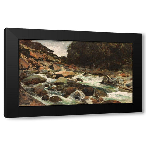 Rocky Stream     Black Modern Wood Framed Art Print with Double Matting by Stellar Design Studio