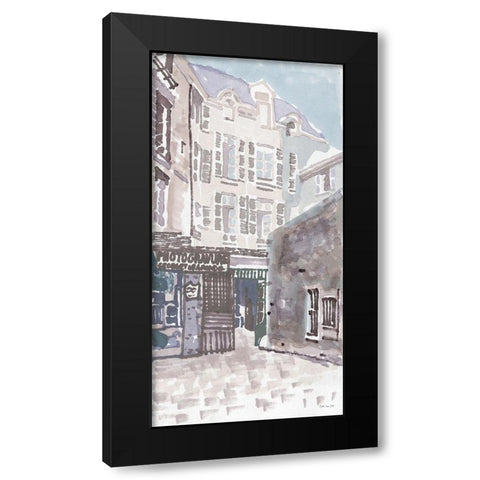 Paris Street 1 Black Modern Wood Framed Art Print by Stellar Design Studio