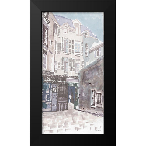 Paris Street 1 Black Modern Wood Framed Art Print by Stellar Design Studio