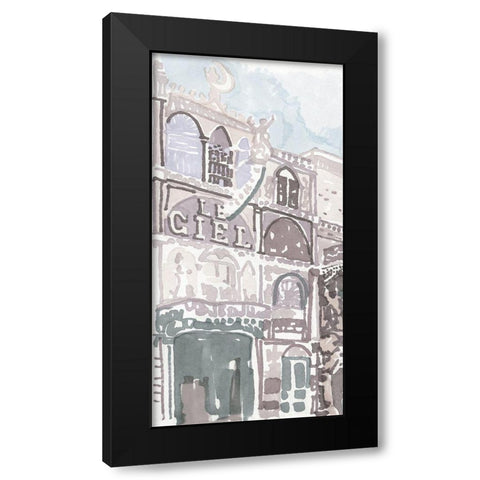 Paris Street 2 Black Modern Wood Framed Art Print by Stellar Design Studio