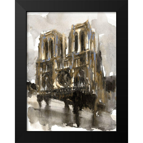 Paris Street 3 Black Modern Wood Framed Art Print by Stellar Design Studio