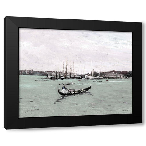 Venice Gondola Black Modern Wood Framed Art Print by Stellar Design Studio