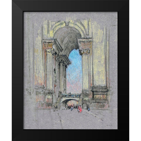 Entrance to Vatican Black Modern Wood Framed Art Print by Stellar Design Studio