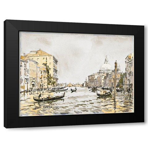 Afternoon on the Great Canal Black Modern Wood Framed Art Print by Stellar Design Studio