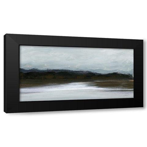 Mountain Stream Black Modern Wood Framed Art Print with Double Matting by Stellar Design Studio