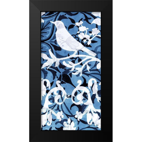 Cobalt Pattern II Black Modern Wood Framed Art Print by Stellar Design Studio
