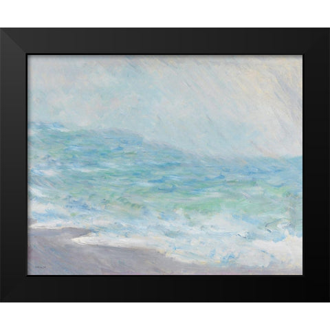 Crashing Waves Black Modern Wood Framed Art Print by Stellar Design Studio