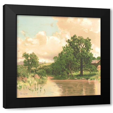 Country Pond 2 Black Modern Wood Framed Art Print by Stellar Design Studio