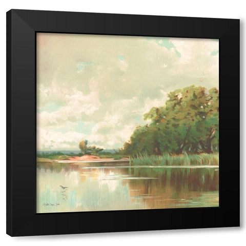 Country Pond 4 Black Modern Wood Framed Art Print with Double Matting by Stellar Design Studio