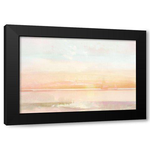 Peaceful Shore 1 Black Modern Wood Framed Art Print with Double Matting by Stellar Design Studio