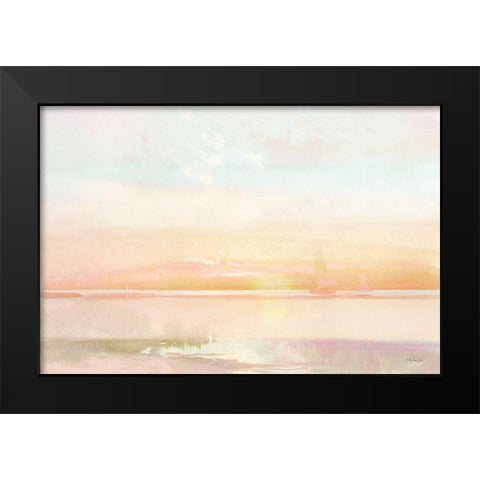 Peaceful Shore 1 Black Modern Wood Framed Art Print by Stellar Design Studio