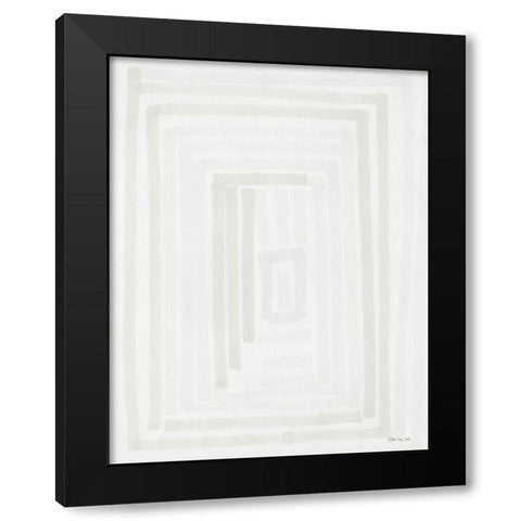 Transparent Lines 1 Black Modern Wood Framed Art Print with Double Matting by Stellar Design Studio