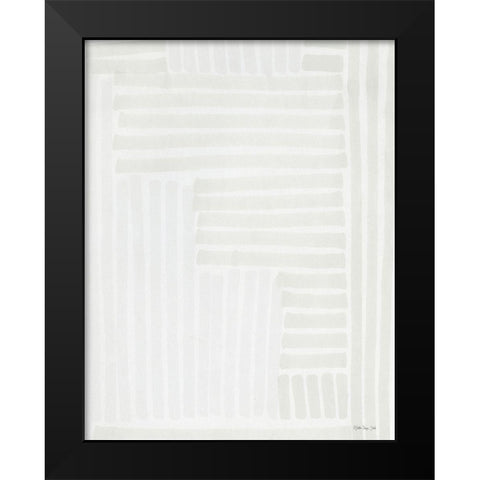 Transparent Lines 3 Black Modern Wood Framed Art Print by Stellar Design Studio