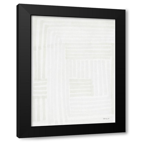 Transparent Lines 4 Black Modern Wood Framed Art Print with Double Matting by Stellar Design Studio