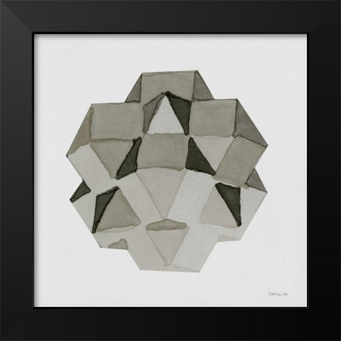 Geo 1 Black Modern Wood Framed Art Print by Stellar Design Studio