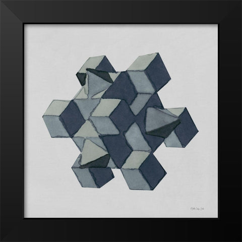 Geo 4 Black Modern Wood Framed Art Print by Stellar Design Studio