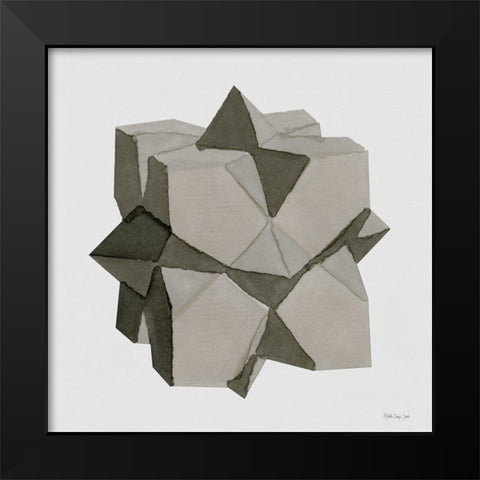 Geo 6 Black Modern Wood Framed Art Print by Stellar Design Studio