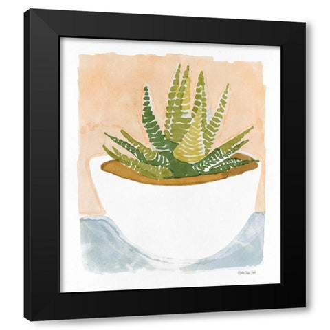 Cacti Bowl      Black Modern Wood Framed Art Print by Stellar Design Studio