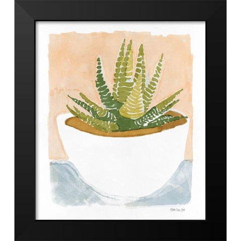 Cacti Bowl      Black Modern Wood Framed Art Print by Stellar Design Studio