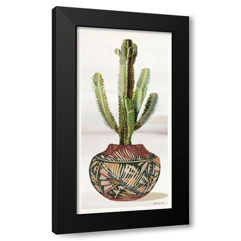 Cactus in Pot 1   Black Modern Wood Framed Art Print by Stellar Design Studio