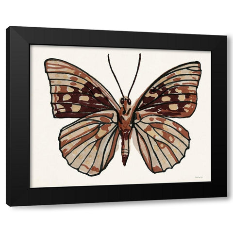 Papillon 1 Black Modern Wood Framed Art Print with Double Matting by Stellar Design Studio