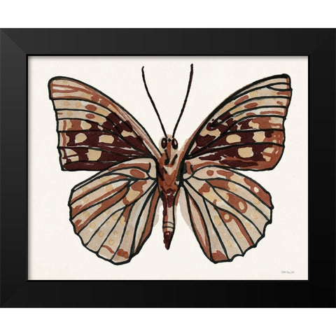 Papillon 1 Black Modern Wood Framed Art Print by Stellar Design Studio