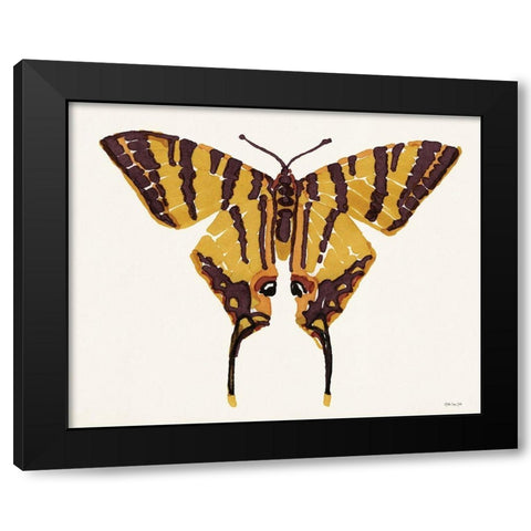 Papillon 2 Black Modern Wood Framed Art Print with Double Matting by Stellar Design Studio