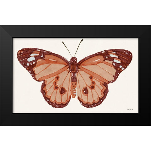 Papillon 3 Black Modern Wood Framed Art Print by Stellar Design Studio