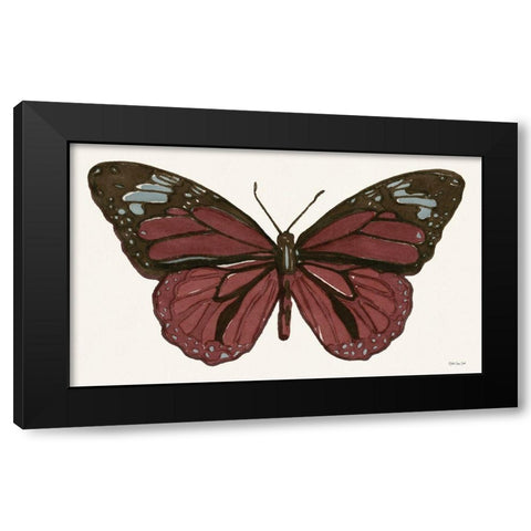 Papillon 4 Black Modern Wood Framed Art Print by Stellar Design Studio
