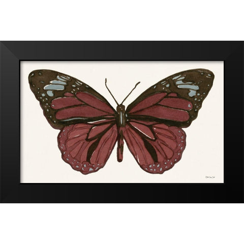Papillon 4 Black Modern Wood Framed Art Print by Stellar Design Studio