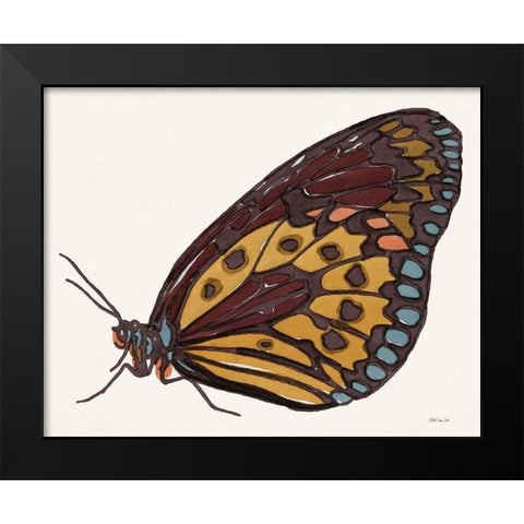 Papillon 5 Black Modern Wood Framed Art Print by Stellar Design Studio