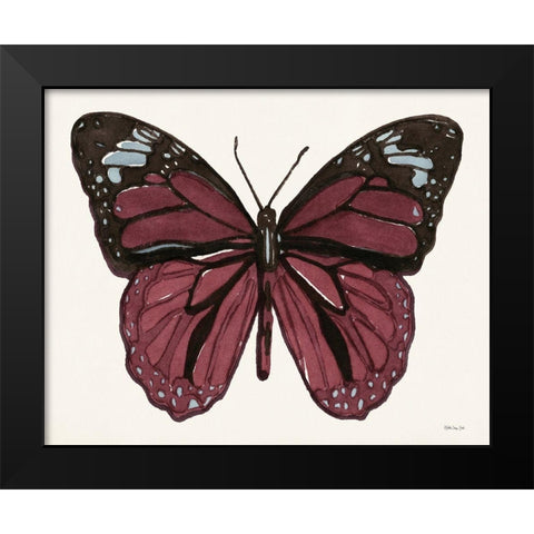 Papillon 6 Black Modern Wood Framed Art Print by Stellar Design Studio