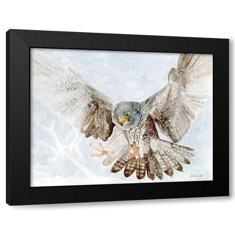 Falcon Black Modern Wood Framed Art Print by Stellar Design Studio