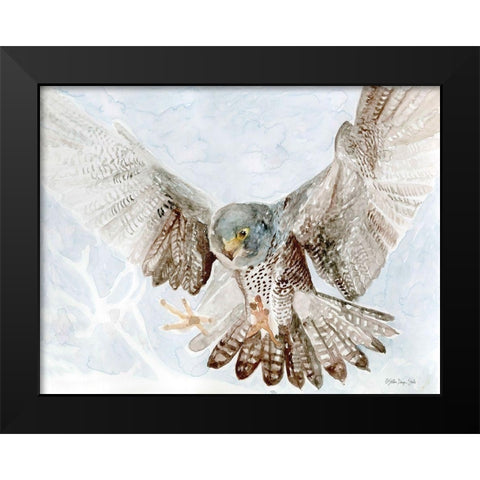 Falcon Black Modern Wood Framed Art Print by Stellar Design Studio