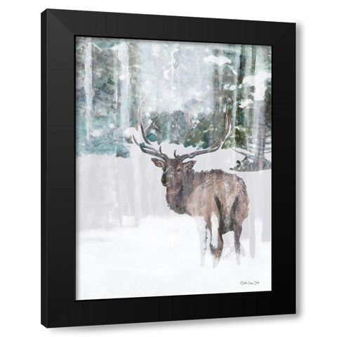 Grand Elk 2 Black Modern Wood Framed Art Print by Stellar Design Studio