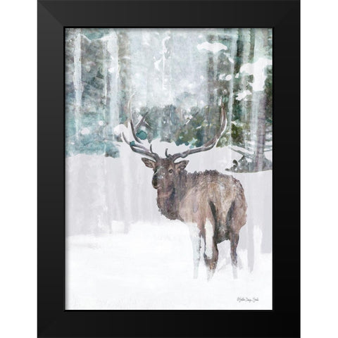 Grand Elk 2 Black Modern Wood Framed Art Print by Stellar Design Studio