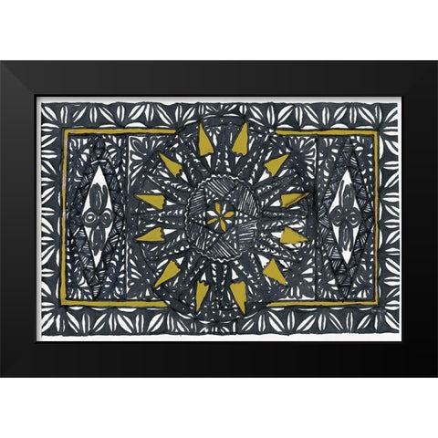 Sunburst Black Modern Wood Framed Art Print by Stellar Design Studio