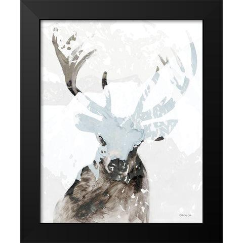 Elk Impression 2 Black Modern Wood Framed Art Print by Stellar Design Studio