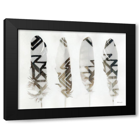 Feathers 1    Black Modern Wood Framed Art Print by Stellar Design Studio