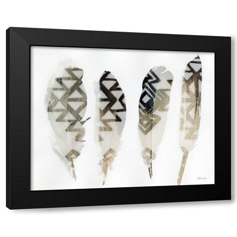 Feathers 2    Black Modern Wood Framed Art Print with Double Matting by Stellar Design Studio