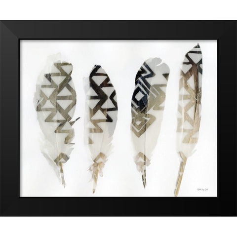 Feathers 2    Black Modern Wood Framed Art Print by Stellar Design Studio