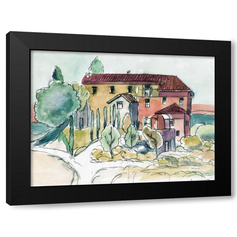 Tuscan Farmhouse Black Modern Wood Framed Art Print by Stellar Design Studio