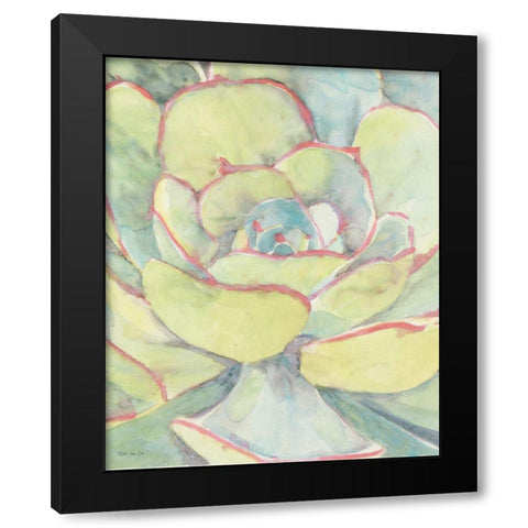 Succulent Bloom 2 Black Modern Wood Framed Art Print by Stellar Design Studio