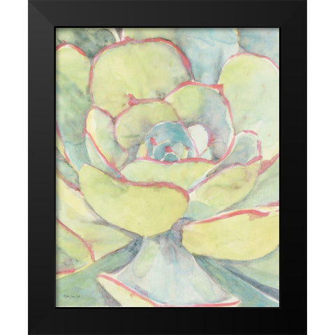 Succulent Bloom 2 Black Modern Wood Framed Art Print by Stellar Design Studio