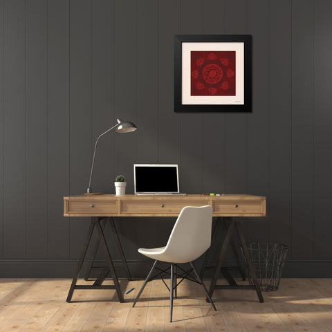 Mandala Spice 1 Black Modern Wood Framed Art Print by Stellar Design Studio