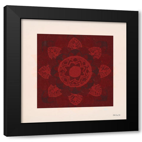 Mandala Spice 1 Black Modern Wood Framed Art Print with Double Matting by Stellar Design Studio
