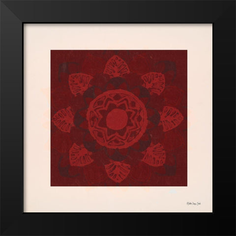 Mandala Spice 1 Black Modern Wood Framed Art Print by Stellar Design Studio