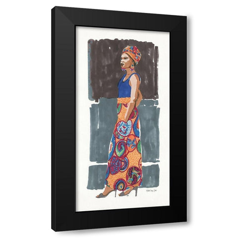 Jacqueline Black Modern Wood Framed Art Print by Stellar Design Studio