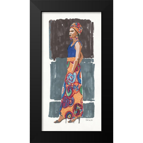 Jacqueline Black Modern Wood Framed Art Print by Stellar Design Studio