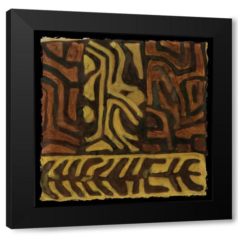 Kuba 3 Black Modern Wood Framed Art Print with Double Matting by Stellar Design Studio